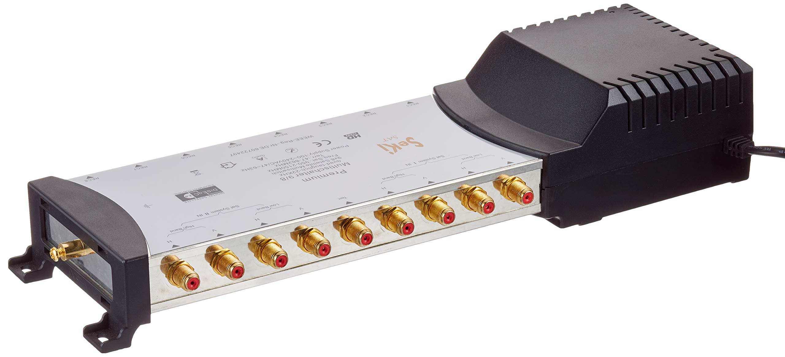 SeKi Commutateur Multiple 9/8 2 Satellites 8 récepteurs Quad LNB HDTV FullHD 8K