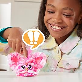 Furby Furblets Bub-Lee Mini Friend, 45+ Sounds & Music, Speaks Only Furbish, Electronic Plush Toys, Pink & White, Back to School Gifts, Ages 6+