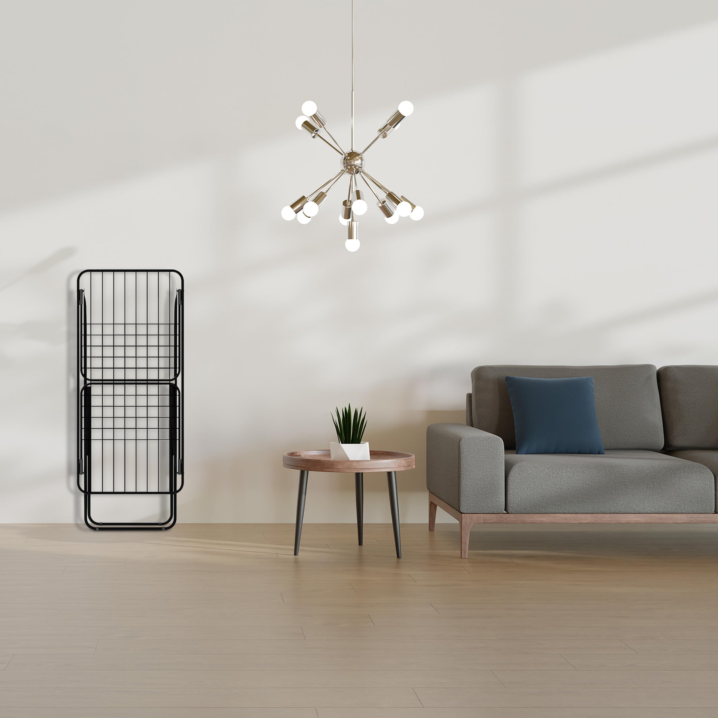 TIENDA EURASIA - Tendedero de Ropa Plegable | Estructura Metálica Ligera | Capacidad de Carga 20 Kg | Medidas Abierto 180x50x100 cm y Cerrado 126x50x100 cm (Negro)
