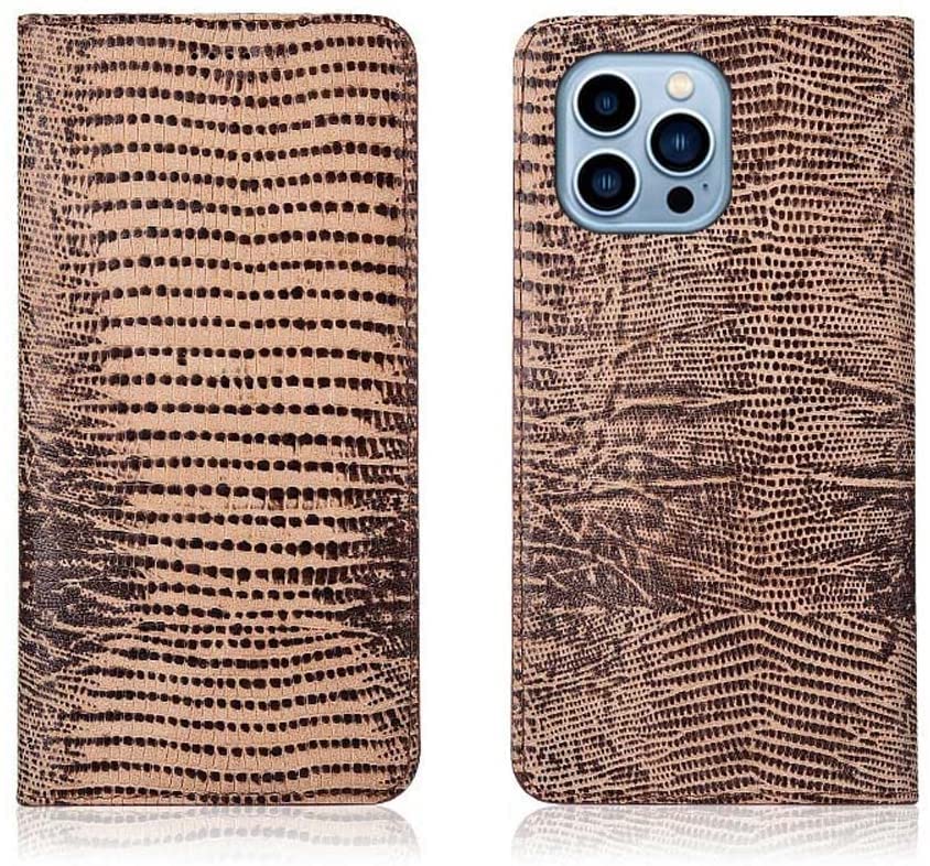 Étui à rabat pour iPhone 13 Pro en cuir bleu avec porte-carte