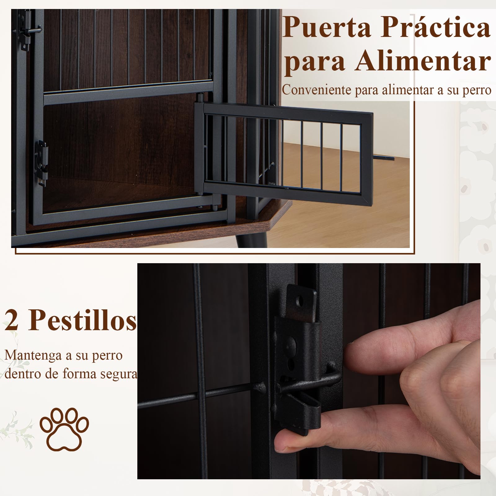 COSTWAY Mueble Esquinero para Perros, Muebles de Jaula Esquinera para Perros, Ahorra Espacio, Marco Metálico, Mesa Auxiliar Interior para Mascotas Pequeños Medianos Grandes, Soporta hasta 30 kg