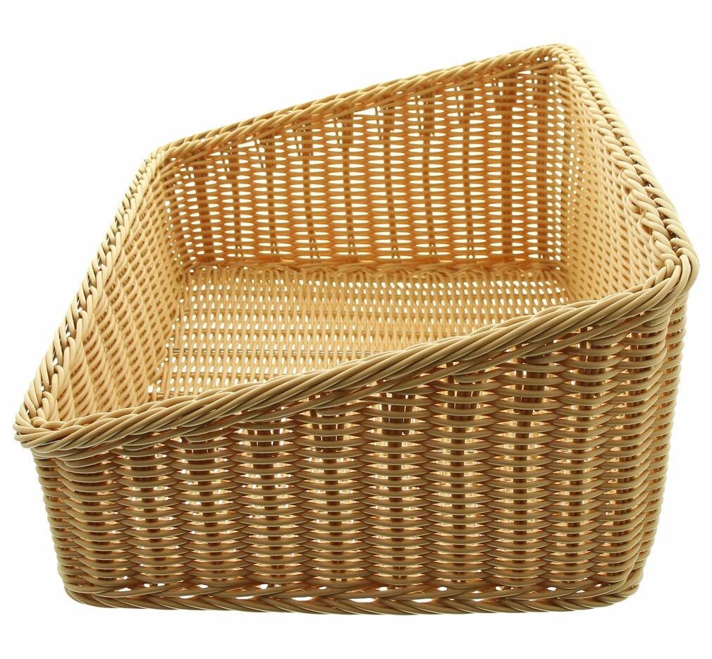Auslagekorb aus Poly-Rattan, rechteckig, 50x40 cm, Brotkorb, Buffetkorb, Servierkorb, Obstkorb, Gemüsekorb, Aufbewahrungskorb, Regalkorb