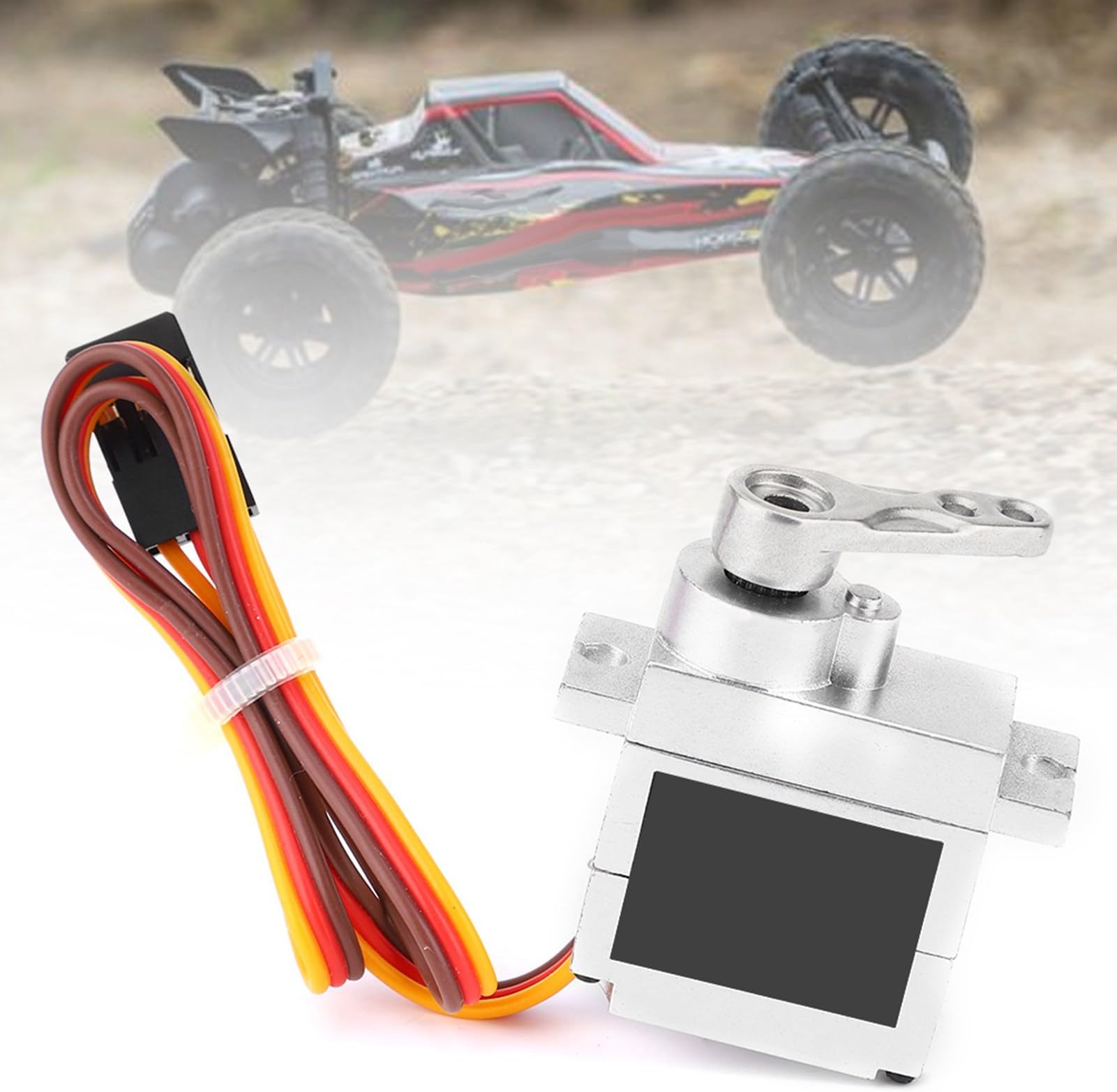 Metal Servo Steering Engine Accessory for WPL B1 B14 B16 B24 C14 C24 B36 RC Truck, Silver Servo for RC Car, Suitable for 4WD Crawler (Silver)