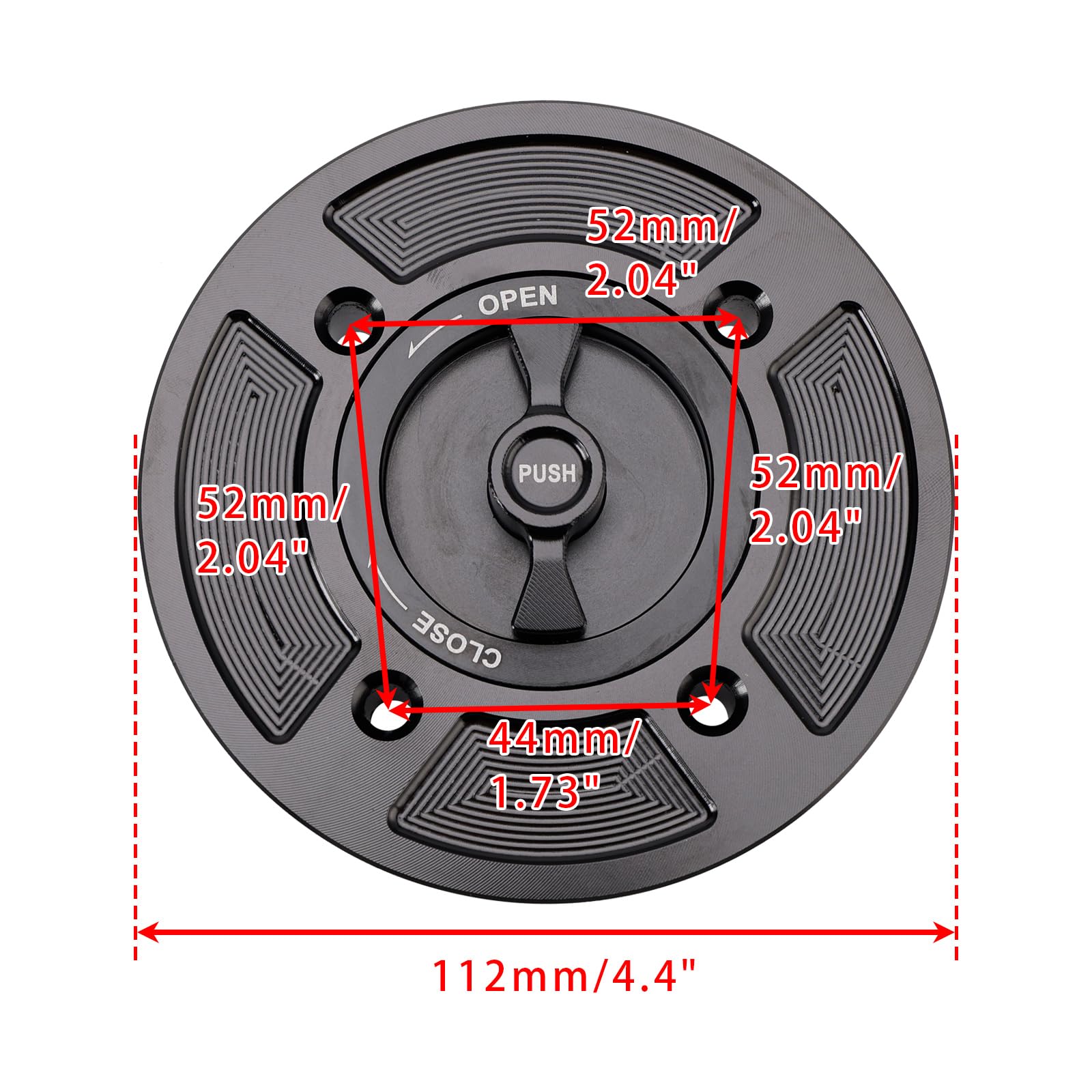 Amazon.com: Areyourshop Quick Release Keyless Fuel Gas Cap 112mm