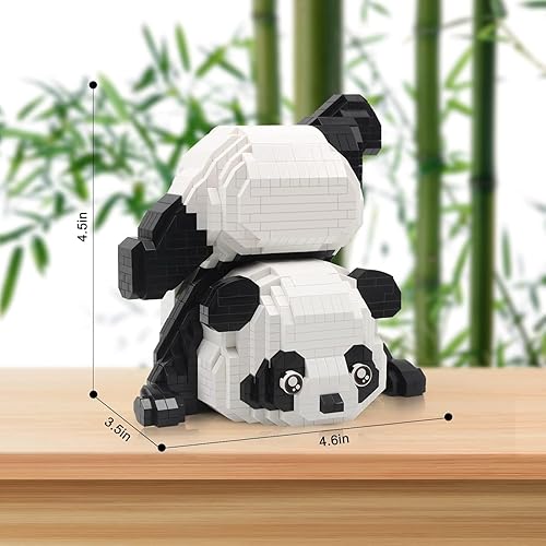 Miniatura 4 de Finger Rock Creator Panda - Juego de construcción de mini ladrillos, 1325 piezas de animales lindos, regalos de fiesta para niños, adultos, niños y