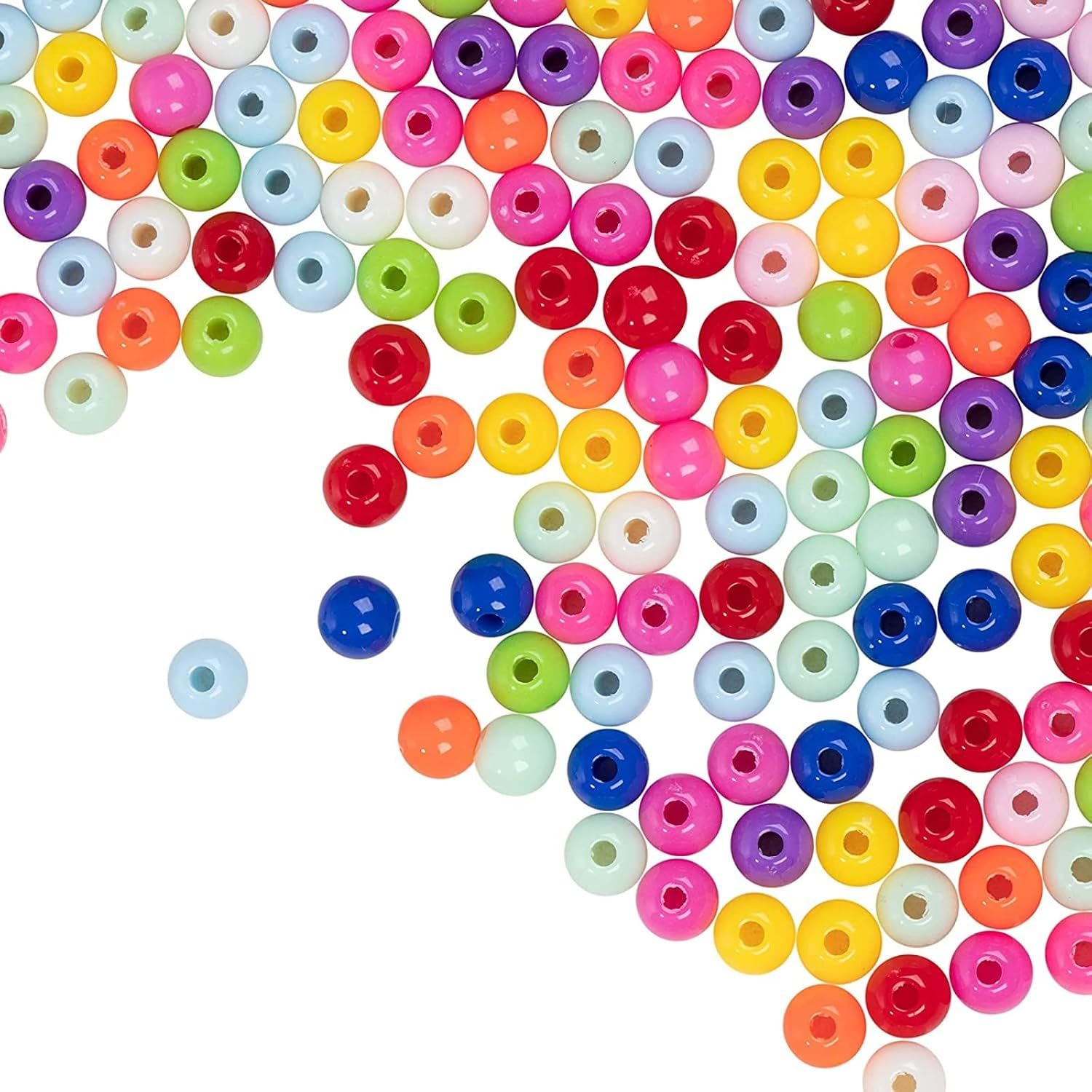 2000 Pieces Bubble Beads for Crafts, Jewelry Marking, Rainbow Colors (0.24 in)