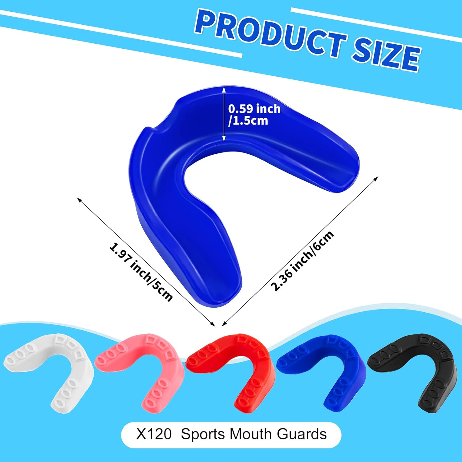 120 Pcs Sport Mouth Guards Adults and Junior Youth Mouthpiece Protection Athletic Mouth Guard for Football Boxing Basketball Lacrosse Hockey MMA Martial Arts Wrestling Contact Sports Gear, 5 Colors : Sports & Outdoors