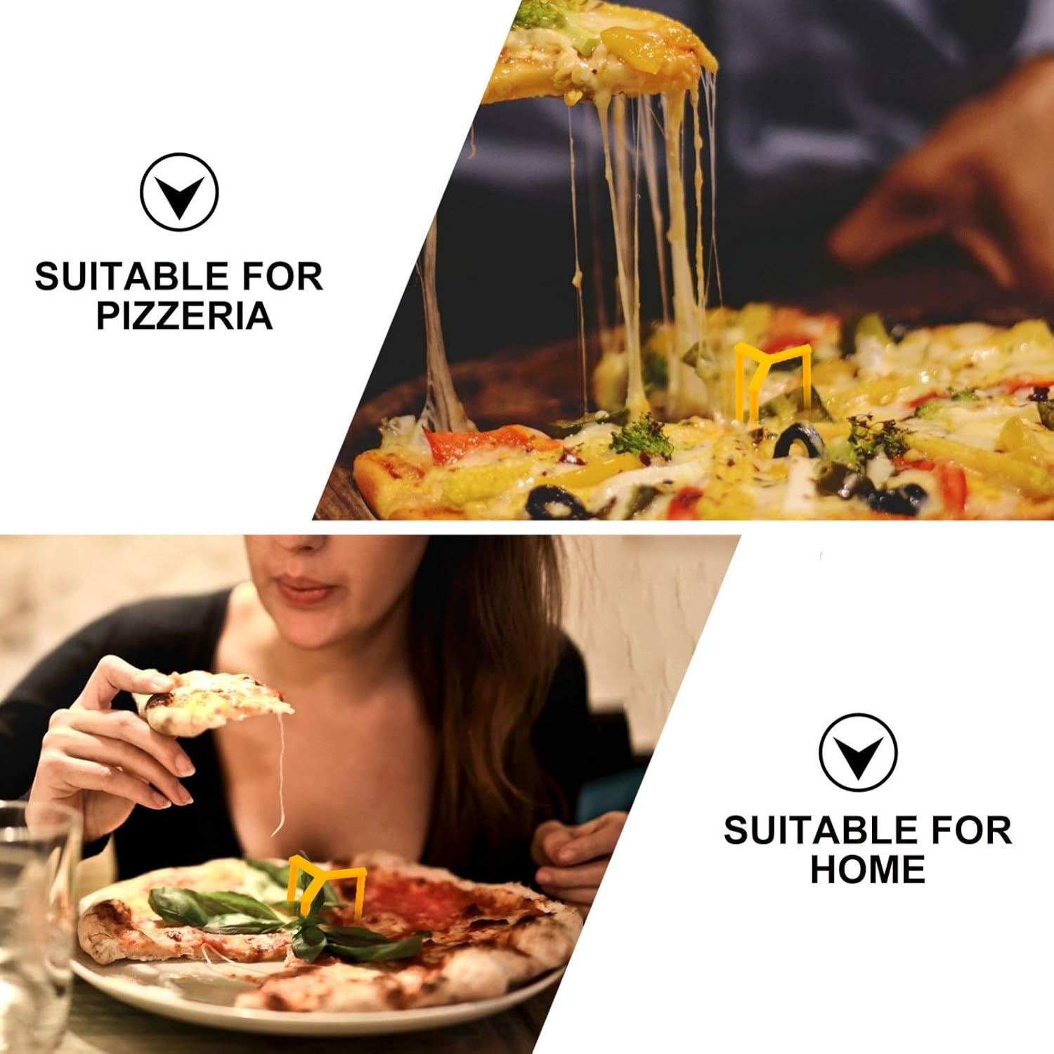Hemoton Pizza Container 100pcs Pizza Saver Stand Plastic Tripod Stack Fixing Rack Pizza Holder Pizza Pan Riser Food Platter Tray for Restaurant Container Catering Boxes Yellow Desk Protector : Industrial & Scientific