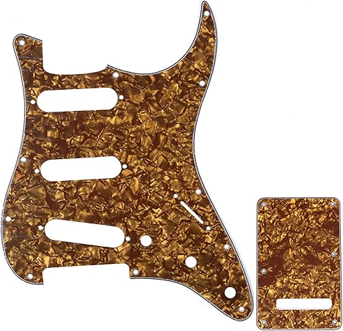 Miniatura 26 de Juego de carcasa para guitarra eléctrica Musiclily SSS 11 agujeros Stratocaster para Fender, hecho en México/EE. UU., Blanco Perlado Perla blanca