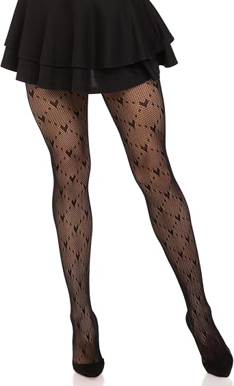 Leg Avenue Heart Tights for Women, Patterned Fishnets