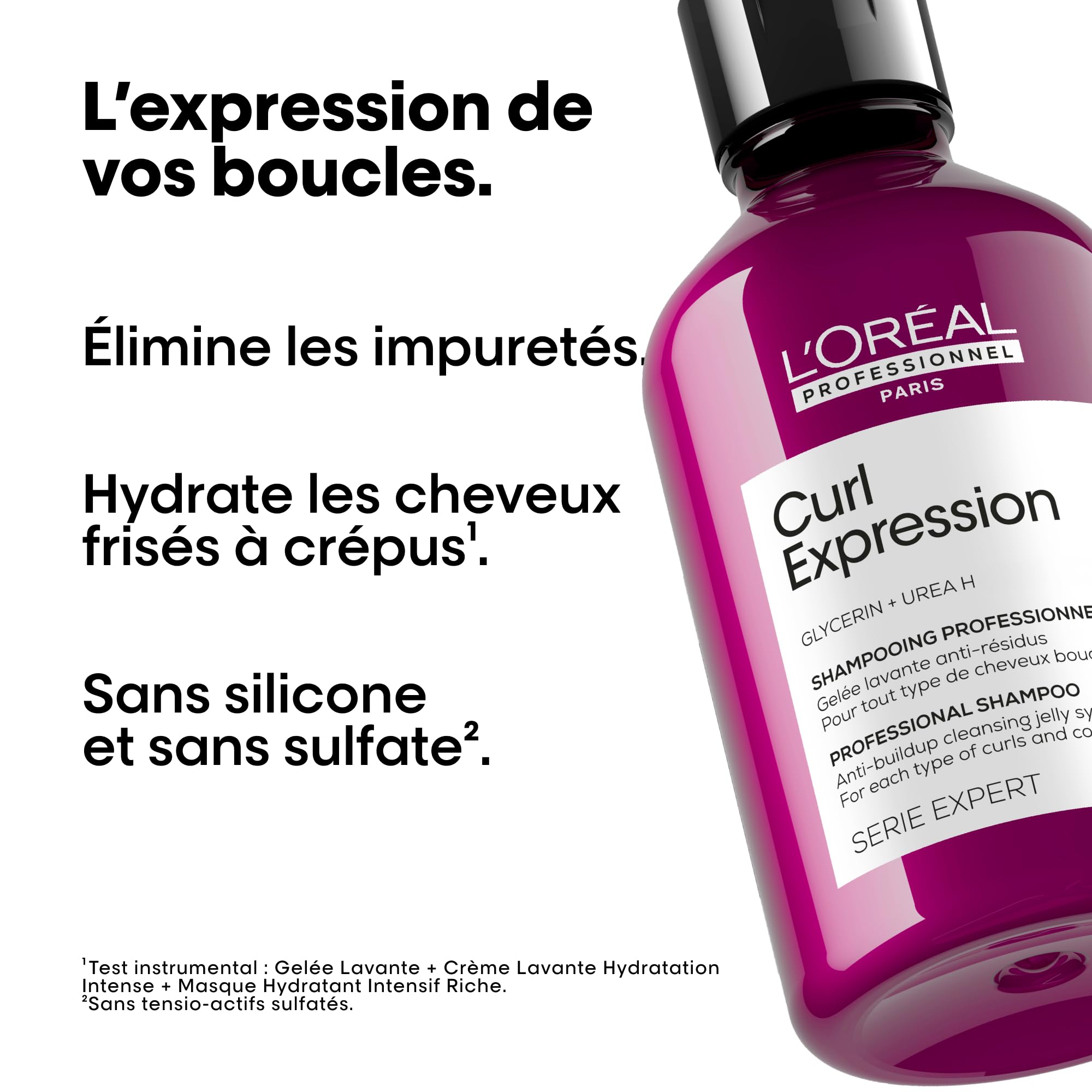L'OREAL PROFESSIONNEL - Curl Expression - Cheveux Bouclés & Frisés - Nettoie & Purifie - Hydratation & Légèreté - Glycérine Végétale & Urée - Sans Sulfate