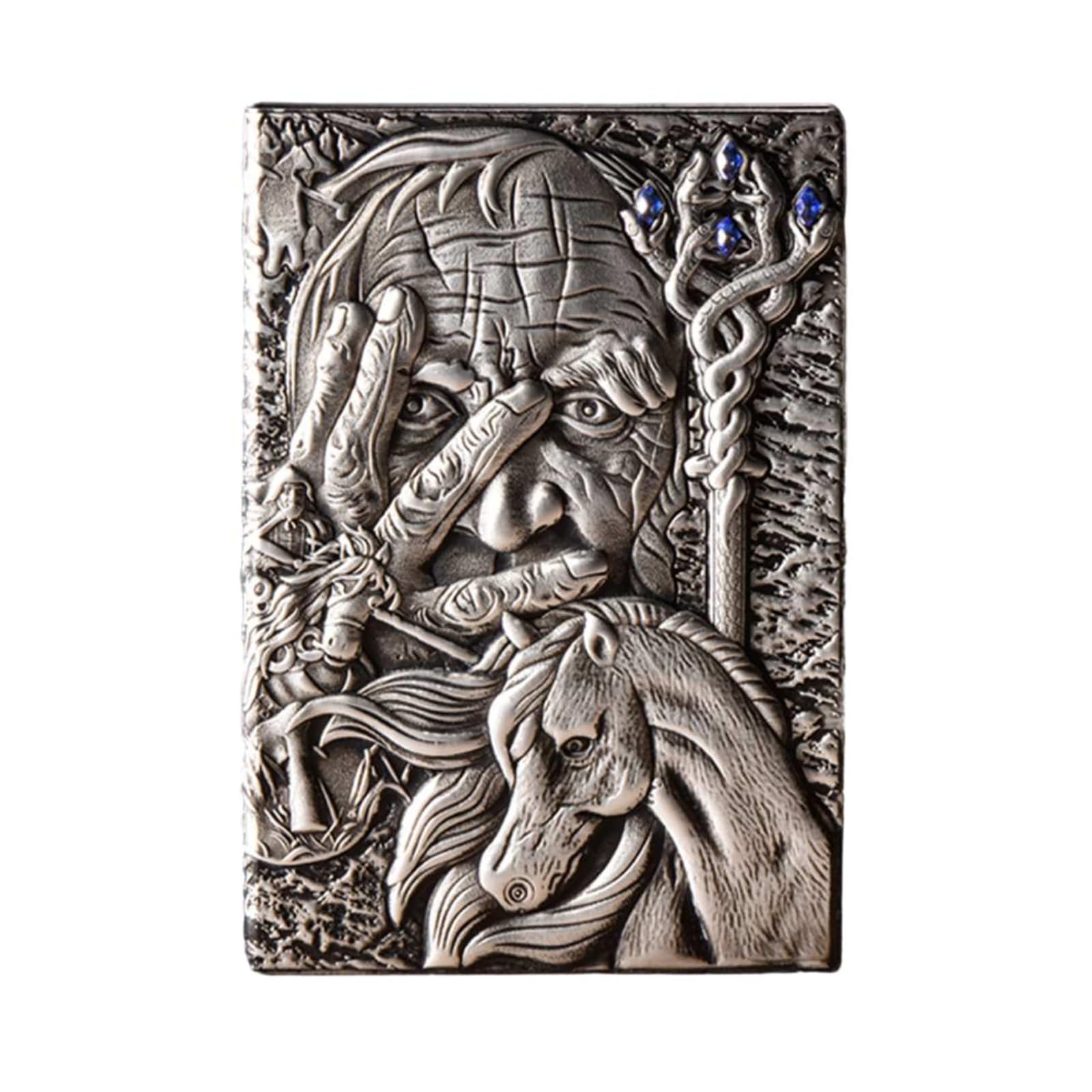 Carnet de notes personnalisé en argent rétro, grimoire A5 de luxe - 6