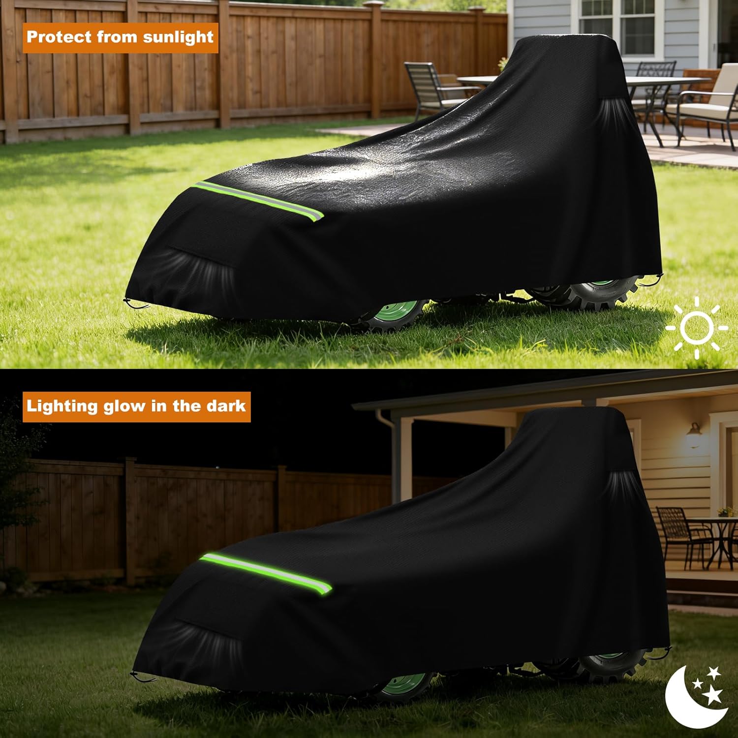 LYHNMW Tractor Cover Waterproof, 600D X-Large Tractor Cowling Cover, Compatible with John Deere, Kubota BX, New Holland Boomer, Mahindra Max with Storage Bag(189 L x 76 W x 86 H in)