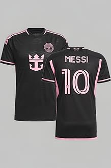 Football Soccer Messi 10 Jersey Miami Tshirt Black (Kids,Boys,Men)