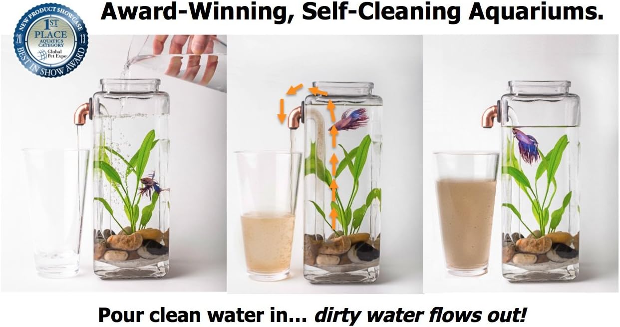 self cleaning fish tank amazon