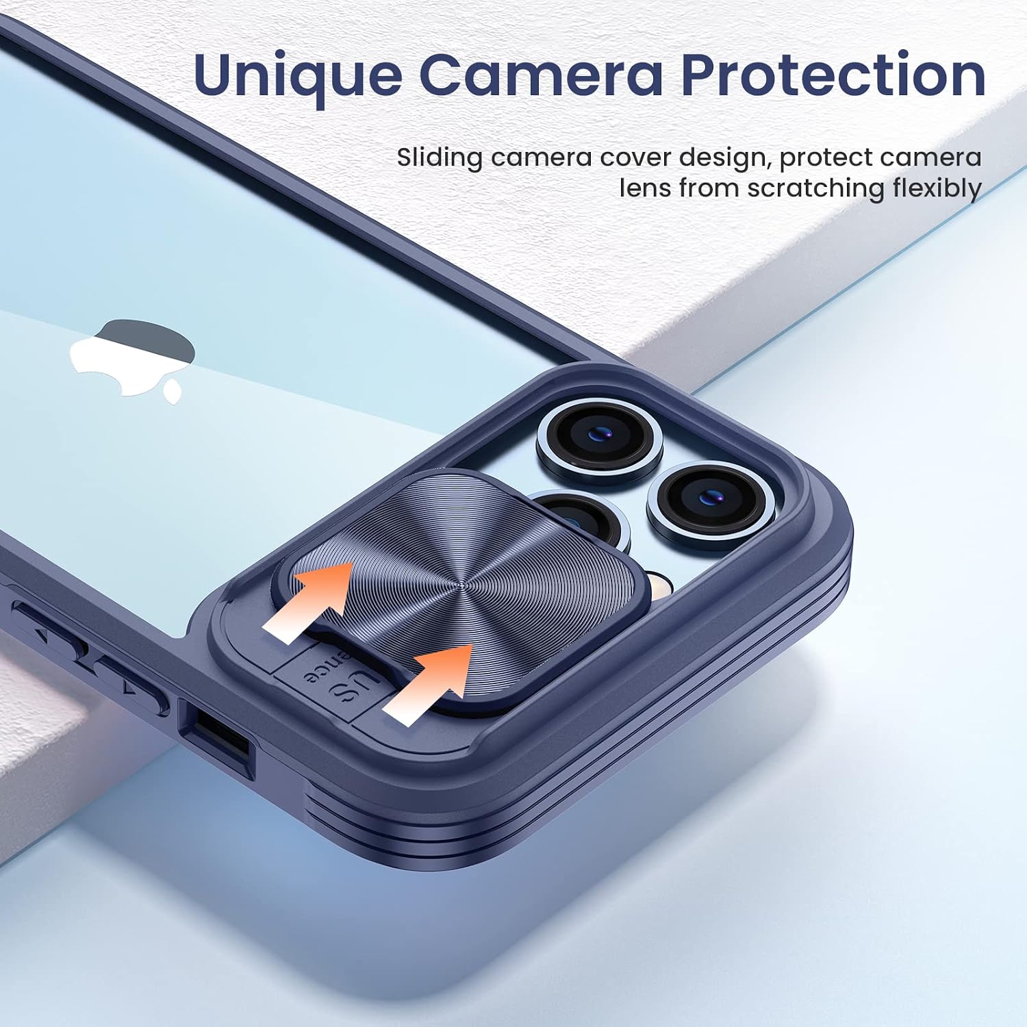 Maxdara iPhone 13 Pro Max Case, Full Body Case with Slide Camera Cover, Full Protection Case with Screen Protector and Camera Protector Drop Protection Case for iPhone 13 Pro Max 6.7 inch, Blue