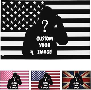 Individuelle Flaggen personalisiert - Personaliserbare Flaggen aus Polyester - 100% Polyester - 90x150cm - Garten, Fahnenmast, Veranstaltungen - für Outdoor & Events (Schwarz-weiße Flagge)