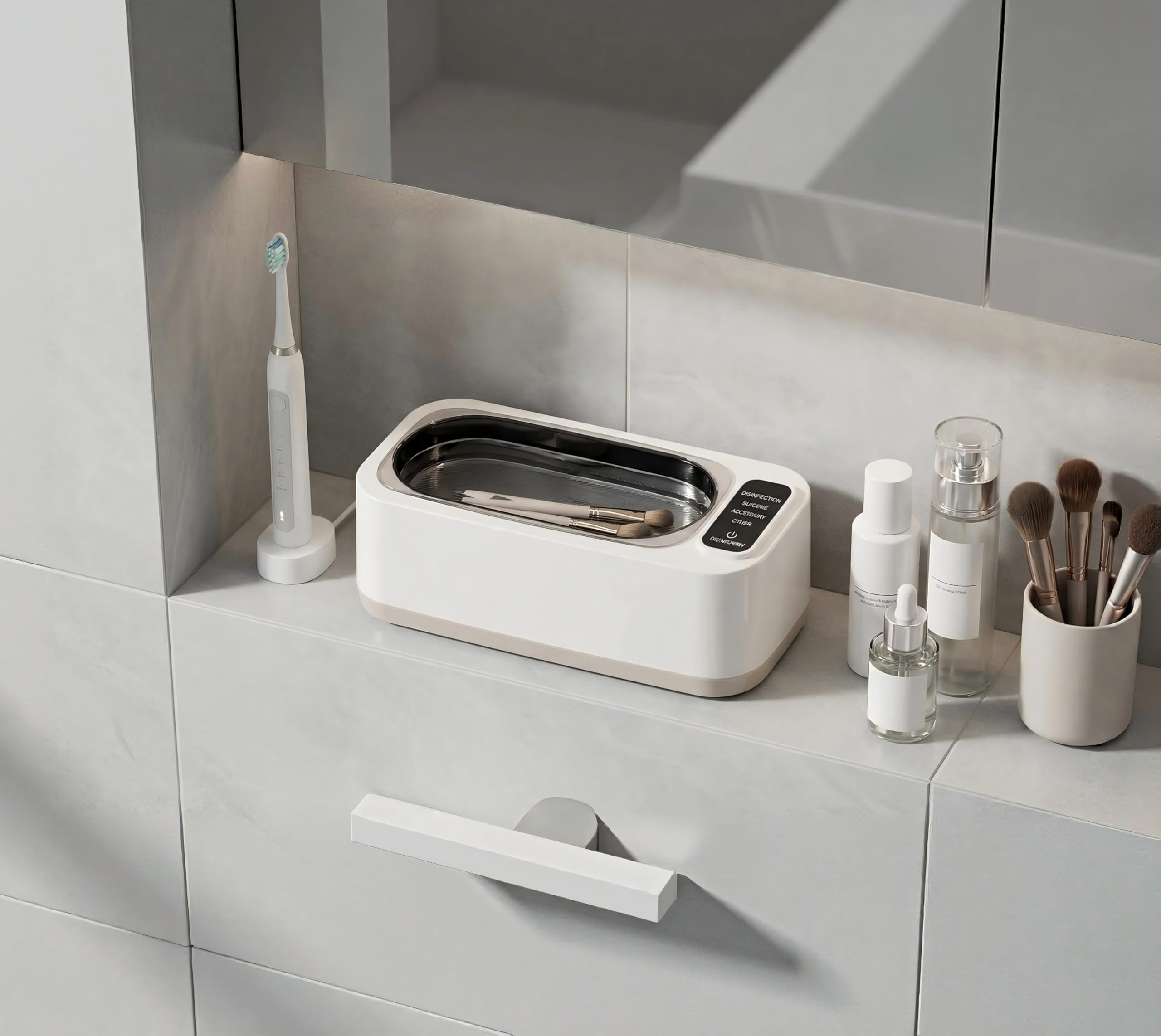 iTOMA Pulitore Ultrasuoni 48KHz 24W - Vasca in Acciaio Inossidabile 304 da 350 ML, tre modalità di pulizia per gioielli, occhiali, cinturini di orologi, dentiere, apparecchi ortodontici, monete, rasoi