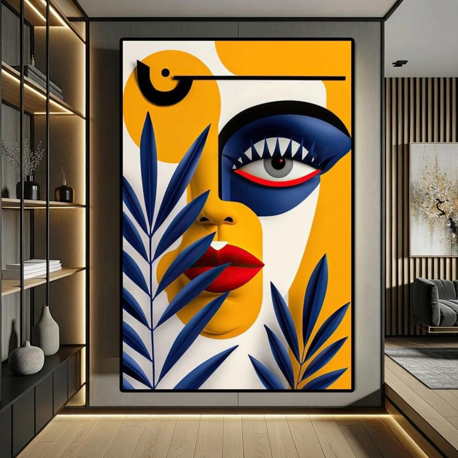 Toile géométrique 3D pour sublimer la décoration du salon moderne