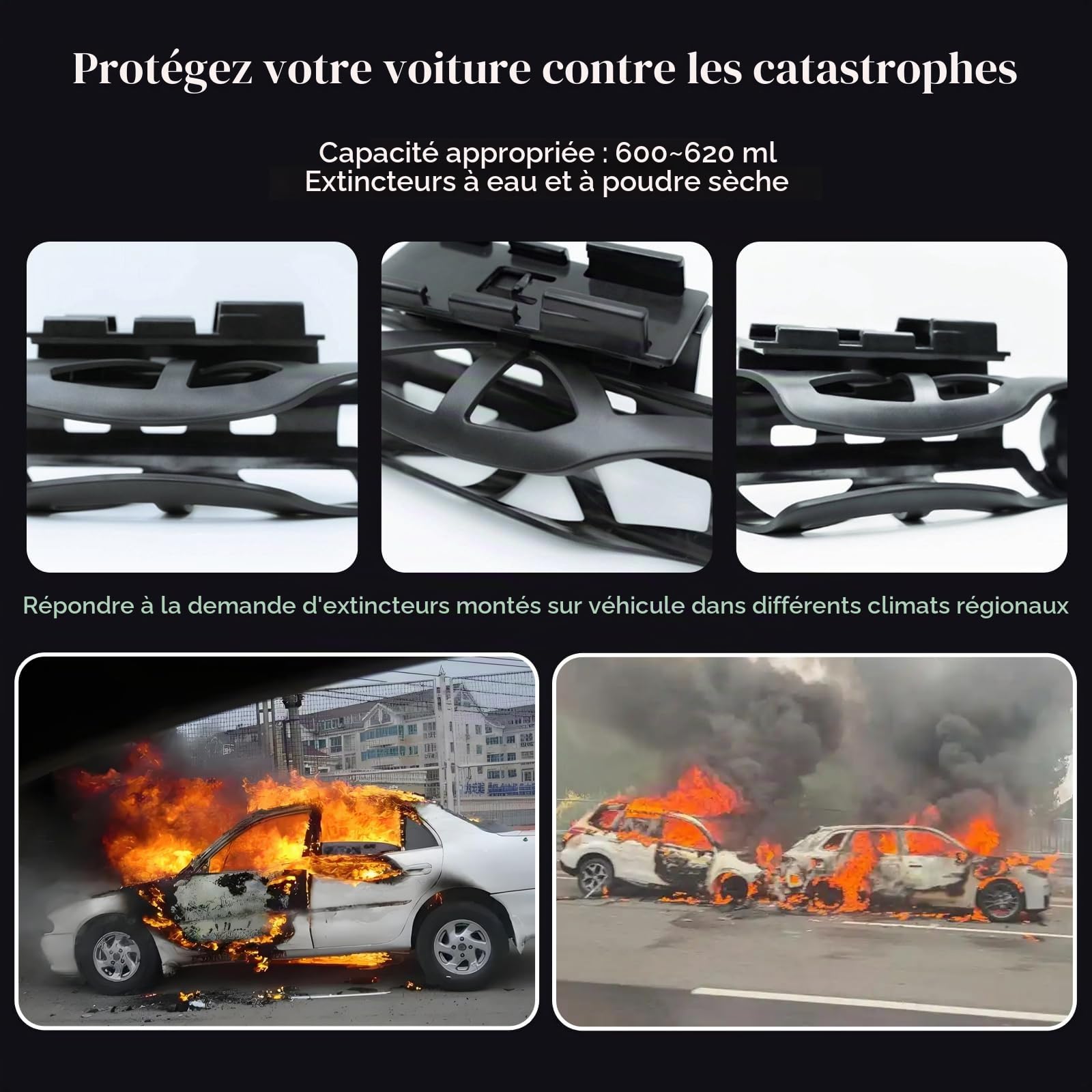 OHAANYY Support Extincteur Voiture pour Modèle Y, Fixation Siège ABS | OHAANYY Support Extincteur Voiture pour Modèle Y, Fixation Siège ABS