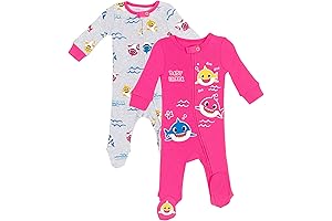 Baby Shark Pink & Yellow Pink Long Sleeve Coveralls Set