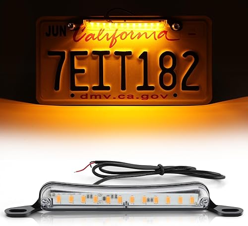 LivTee Luz de matrícula, Luces LED de matrícula extremadamente brillantes, montaje para remolque, UTV, ATV, camión, RV, barco, color ámbar