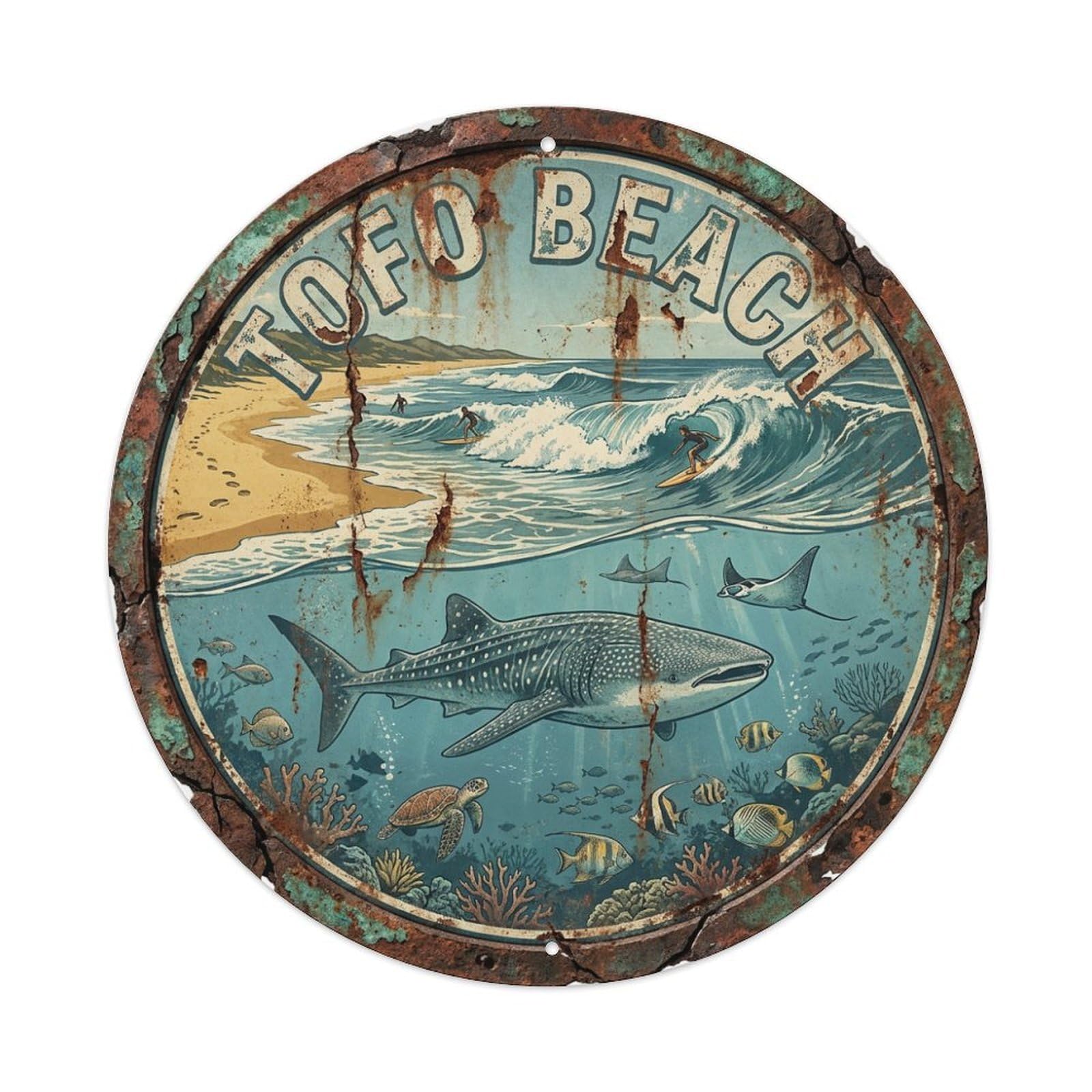 Retro Travel Mozambique Tofo Beach Metal Tin Sign