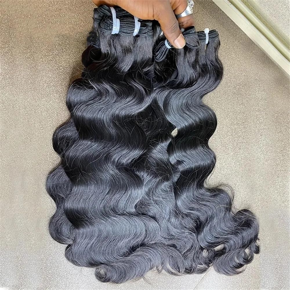 Wykwintne 10-28 cali Podwójne Drawn Virgin Body Wave Bundles 1/3/4 szt. wietnamskie ludzkie włosy nieprzetworzone przedłużanie włosów Szybkie tkanie(28 28 28)