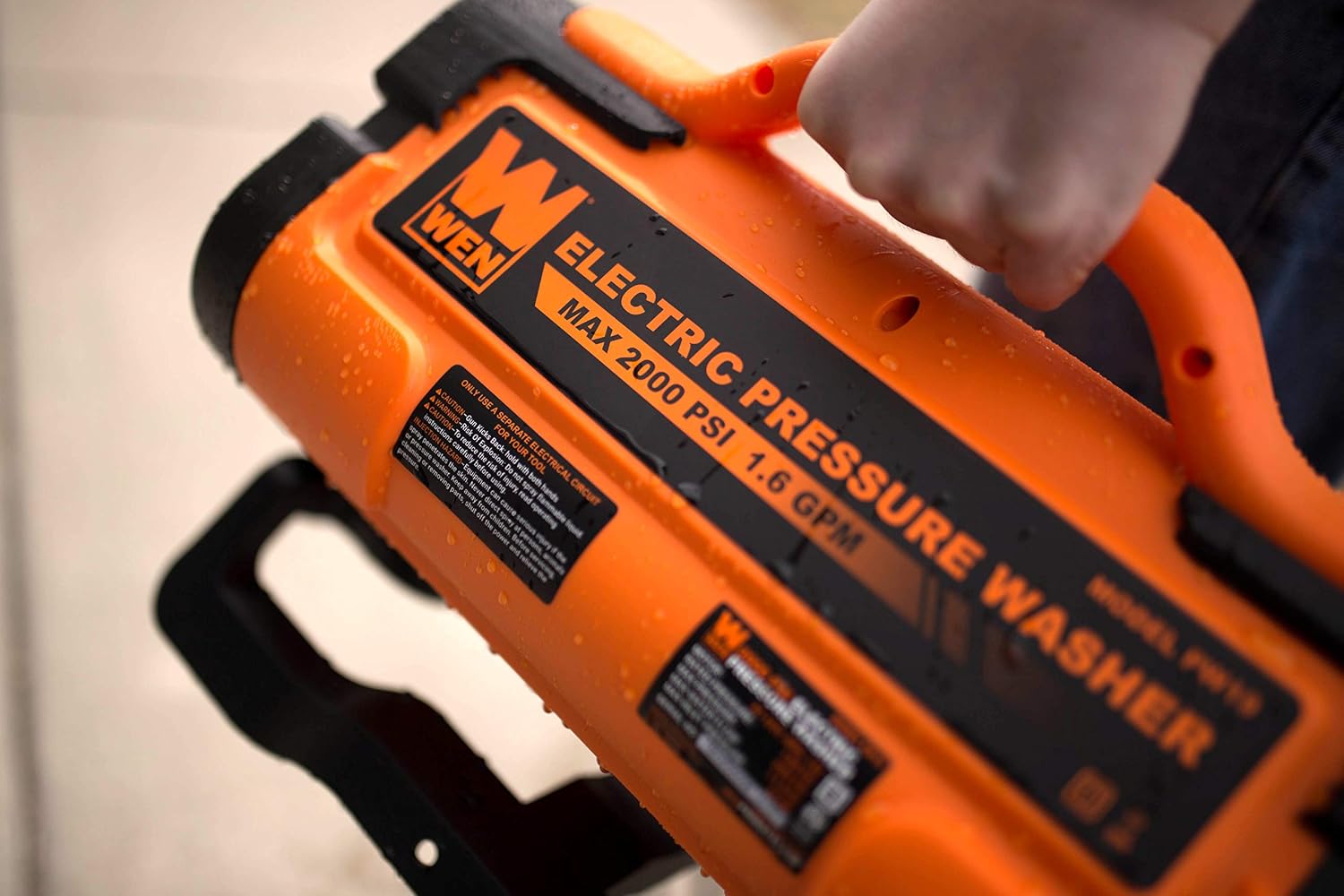 Exclusive WEN PW19 2000 PSI 1.6 GPM 13-Amp Variable Flow Electric Pressure Washer, 1900, Orange