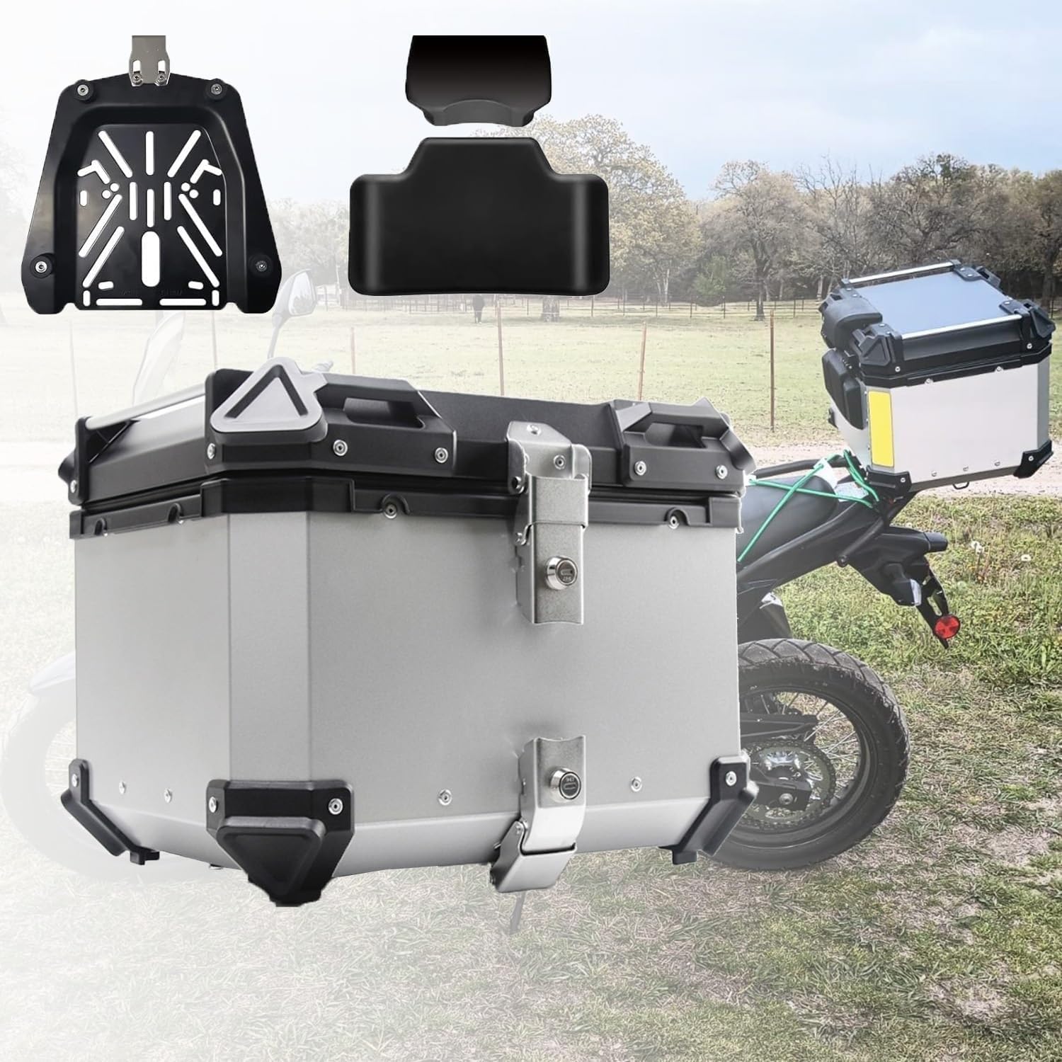 Top case de moto 45L pour coffre de moto et boîte de queue de cyclomoteur