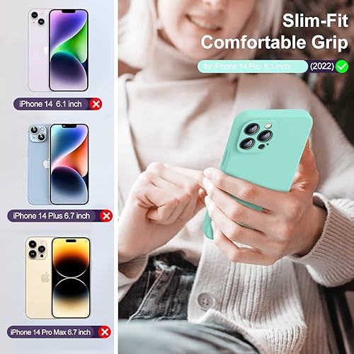 Miniatura 51 de Funda compatible con iPhone 14 Pro para mujer, con 2 protectores de pantalla de vidrio templado 9H, [protección de cámara] [forro de microfibra]