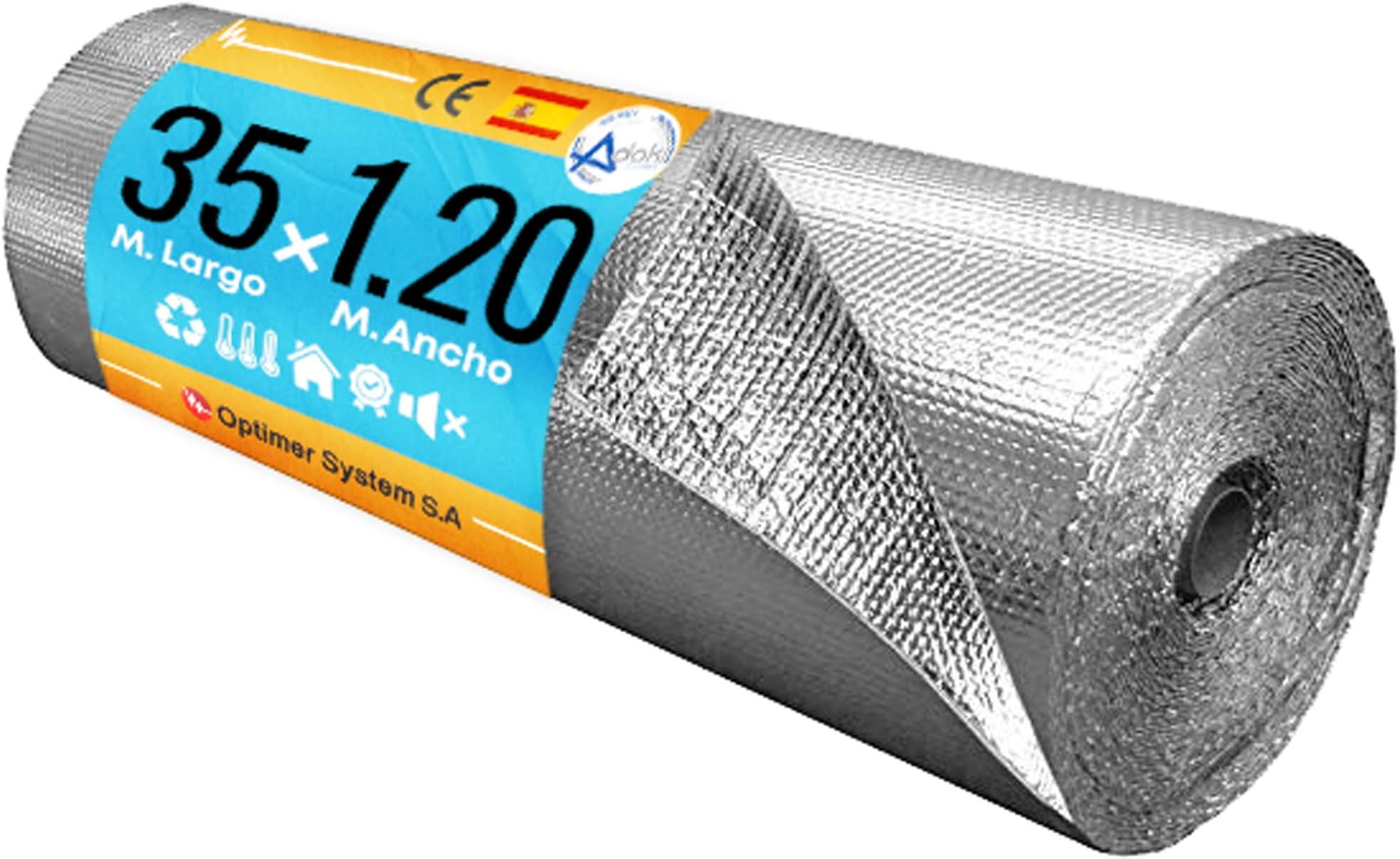 Optimer SystemBubble Wrap fire retardant - Aluminium Foil is Waterproof - Thermal Insulation Aluminum Reflective for House, Roof, Wall, Window, Car - 47" x 114ft (446 SqFt) - 3 Layers