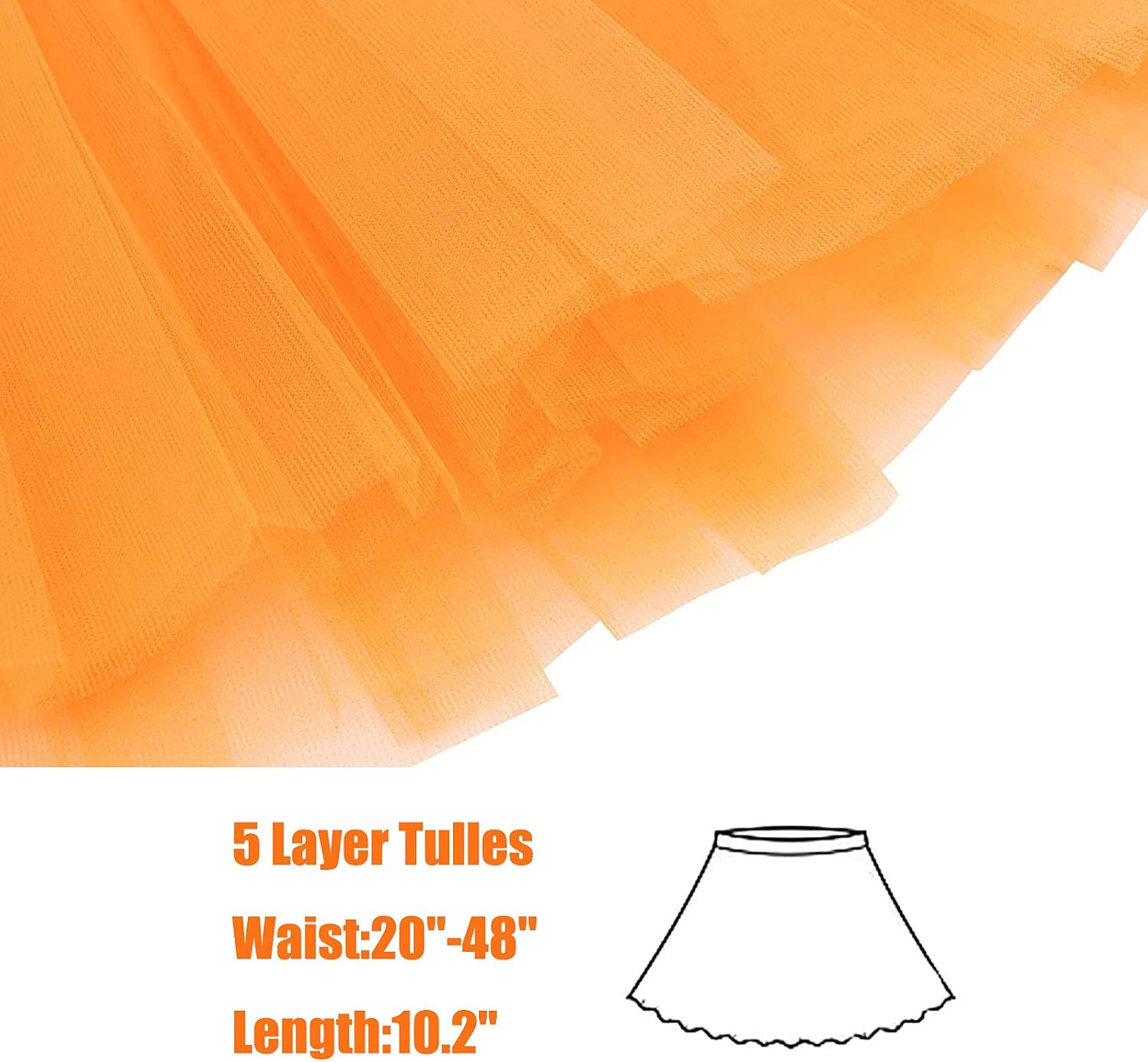 ASAHEL Tutus for Women Tulle Skirts 5 Layered Bubble Skirt Adult Tutu Halloween Costumes Classic Womens Kawaii Dress