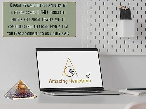 Miniatura 96 de Amazing Gemstone Pirámide de orgón grande Cristal de pirámide de turmalina negra oscura Pirámide de orgonita Pirámides de órgano Curación