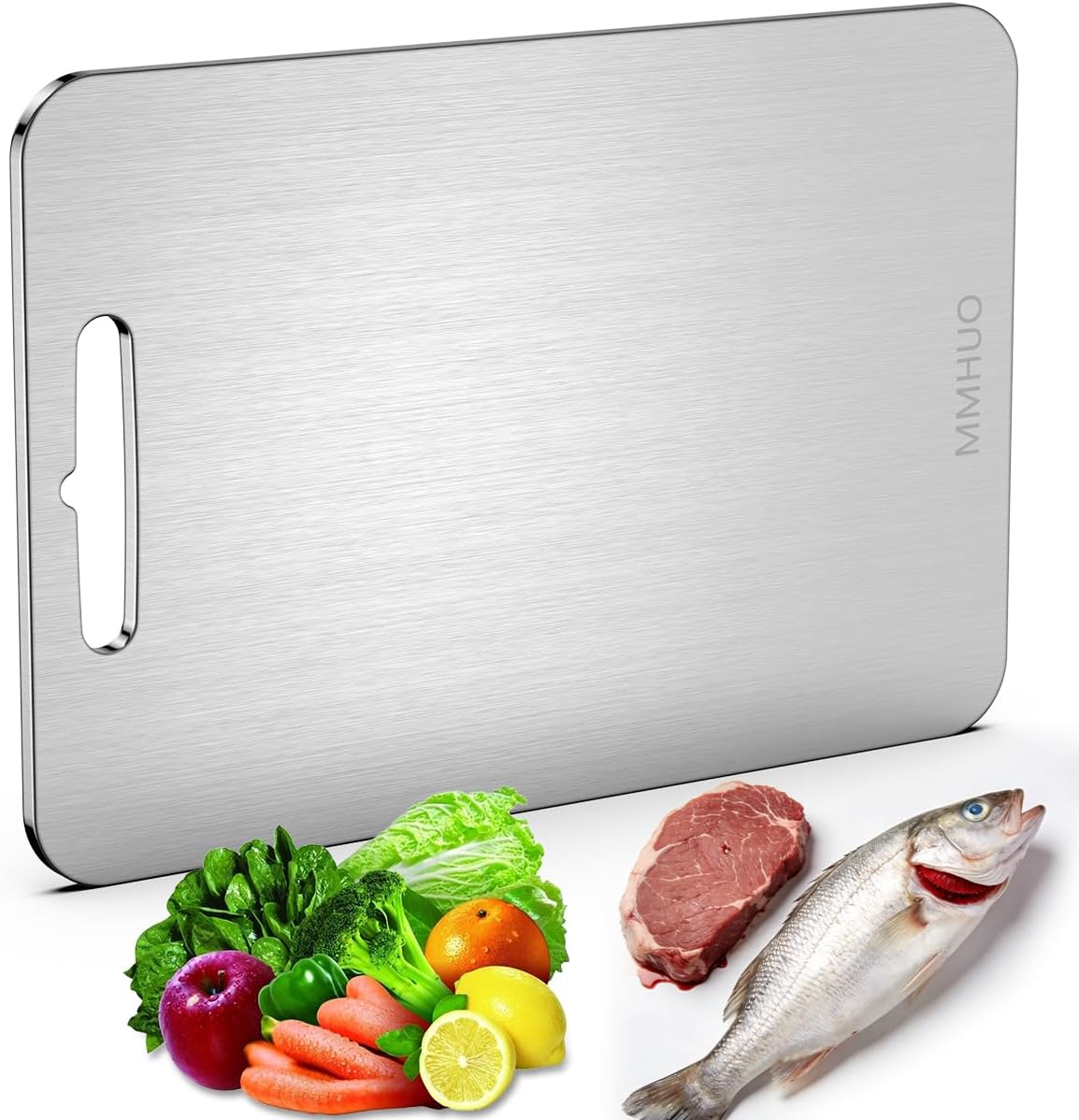 Cutting Board,304 Foodgrade Stainless Steel Cutting Board for Kitchen,Dishwasher Safe,Double-sided Chopping Board for Meat,Vegetables or Fruit,XL 18"*12"