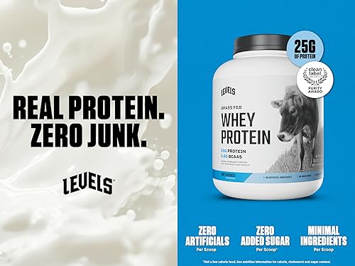 Miniatura 146 de Levels - Concentrado de proteína de suero de leche de ganado alimentado con pasto, sin ingredientes artificiales, 0.85 oz de proteína, capuchino, 2