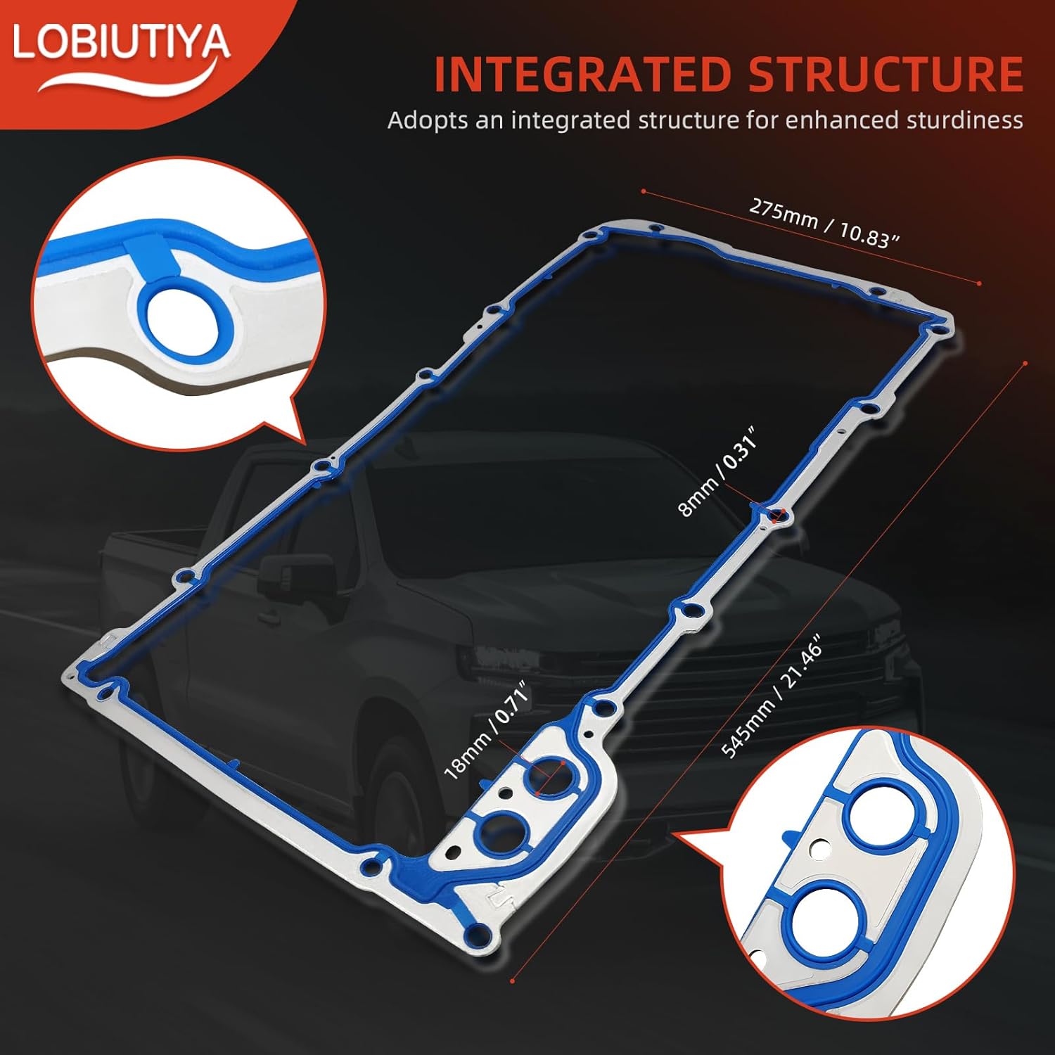 12612350 Oil Pan Gasket + B32790 Oil Pump Gaskets, OS30693R Gasket Kit Compatible with Chevy Silverado, Suburban, Tahoe, Trailblazer, GMC Sierra, Yukon, Envoy for 4.8L, 5.3L, 6.0L, 6.2L