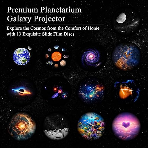 Miniatura 5 de Proyector de estrellas 13 en 1 con luz de galaxia para niños, proyector de planetario con altavoz Bluetooth y ruido blanco, temporizador y control