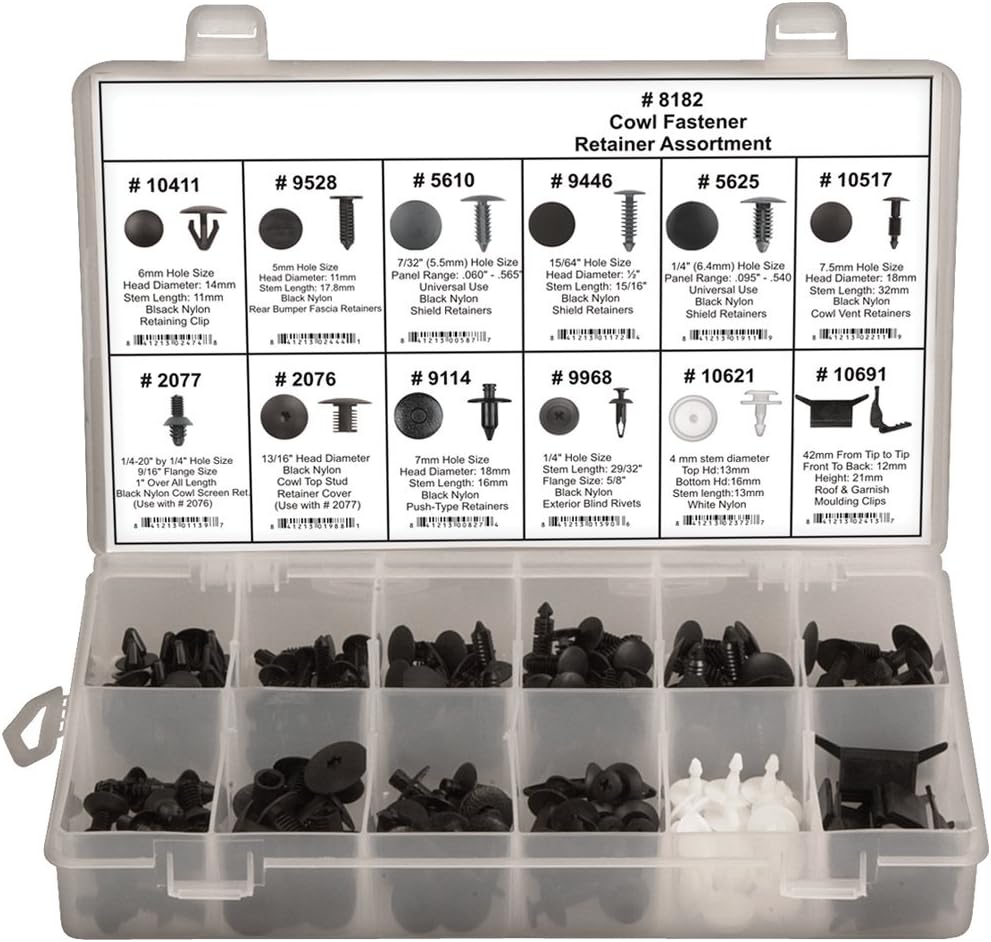Disco Automotive 8182 Cowl Fastener Retainer Assortment