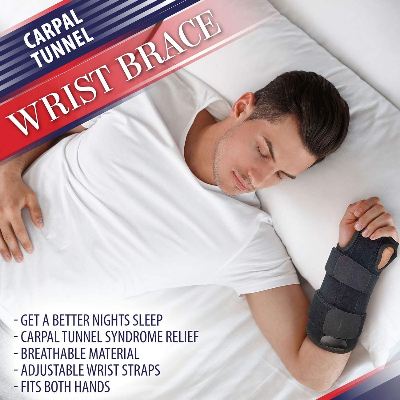 Wrist Brace for Carpal Tunnel Relief – Reversible Hand or Wrist Splint Carpal Tunnel Brace for Left or Right Hand Support Forearm Brace & Wrist Compression for Arthritis Wrist Tendonitis (Large): Health & Personal Care