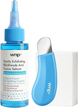 WNP Facial Sebum Softener Deep Cleansing Set 3-in-1 Pore Remover Liquid & Face Scraper with 30 Disposable Pads Melts Away Stubborn Blackheads, Oil Control for Face, Korean Skincare, 2.7 fl oz