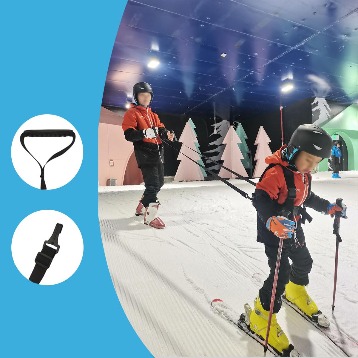 Imbracatura da Sci Bambini Principiante Snowboard Zaino da Allenamento Corde di Sicurezza per L'apprendimento della Bicicletta da Skate