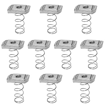 10 Pieces 3/8-16 Standard Strut Channel Nuts Thickened Spring, Stainless Steel Hardware Accessories for Strut Channel P1008SS #4121