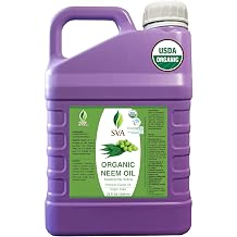 SVA Neem Seed Oil Organic - 32 Fl Oz 100% Natural Cold Pressed Organic Neem Oil - for Face, Skin Care, Hair Care, Scalp Massage & Body Massage Carrier Oil with Dropper