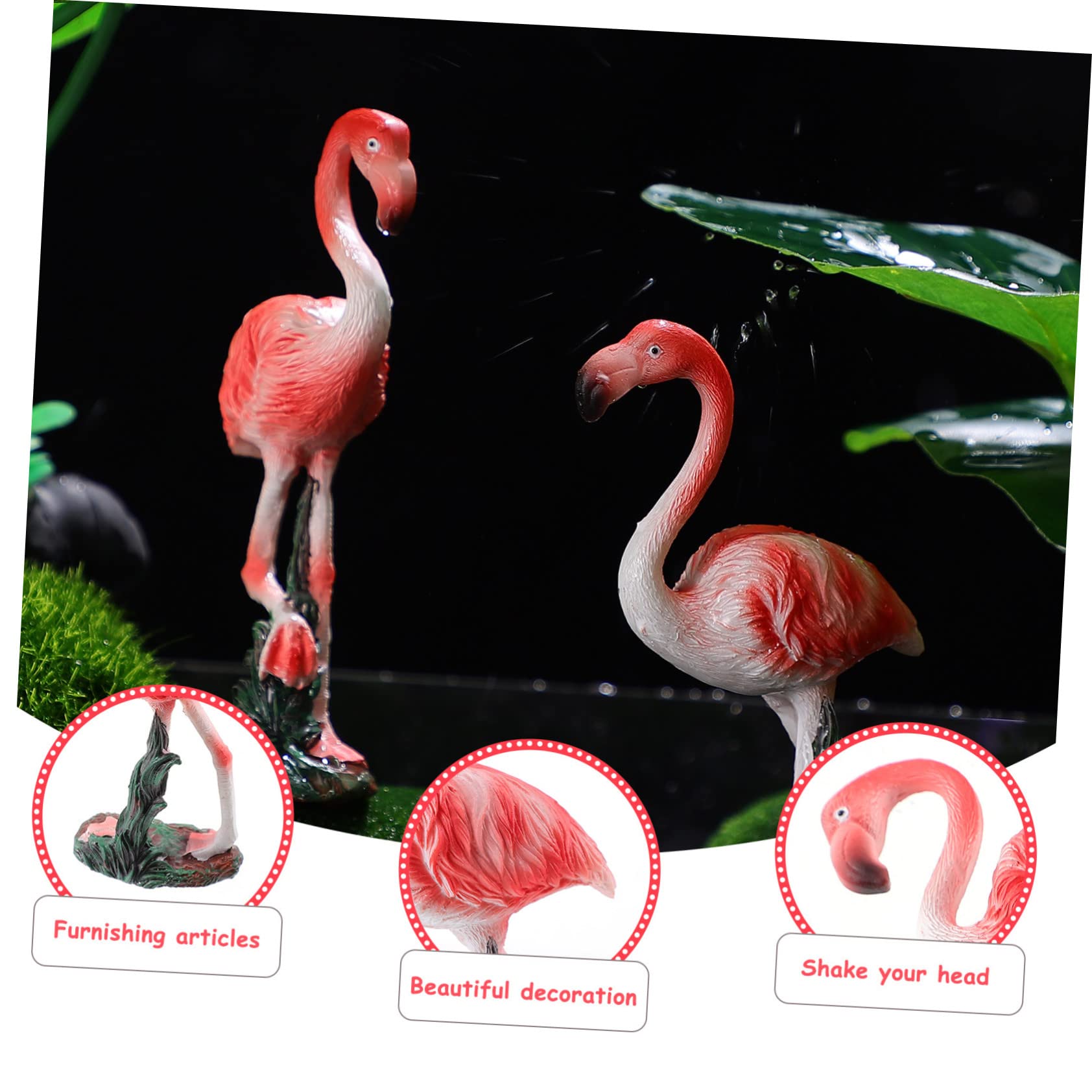 Happyyami 4kawałki Ozdobne Figurki Flamingów Szt Wysokiej Jakości Żywiczne Dekoracje Do Ogrodu Wesela i Przyjęcia Tworzące Romantyczną Atmosferę Przestrzeni Zewnętrznej