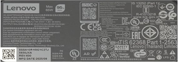 Lenovo ThinkPad T14 Gen 1 icin USB-C 65 Watt Normal Orijinal 20UD 20UE
