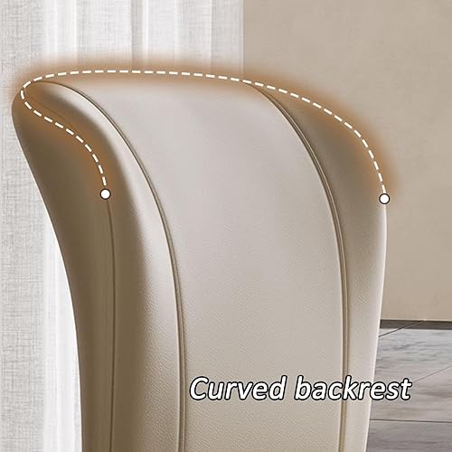 Miniatura 3 de JKGHK Leather Dining Chairs, Kitchen Chairs with Cushioned Pad Seat, Armless Dining Room Chair with Metal Legs, Living Room Chair for Home, Offices,