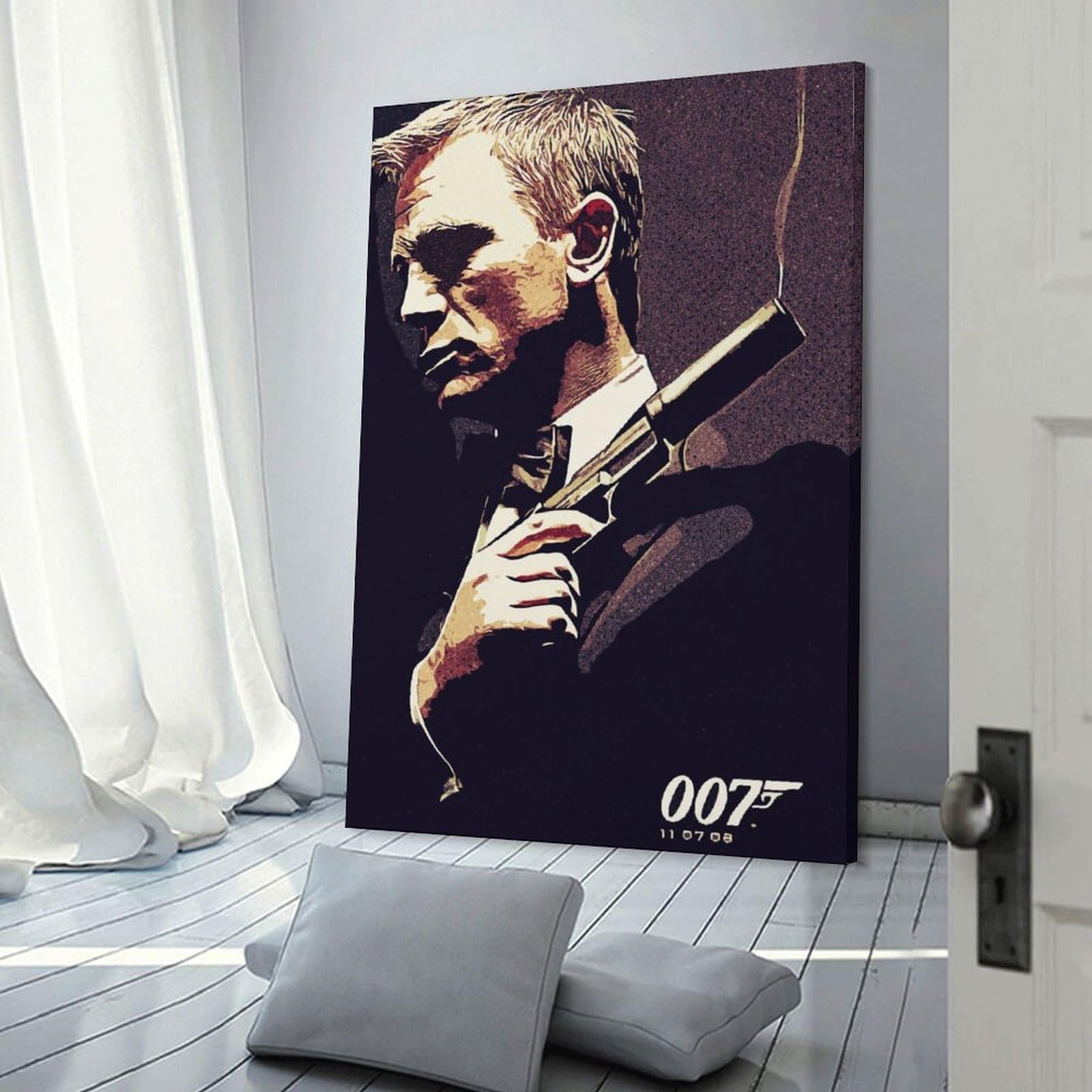 AVANEZ JAMES BOND 007 Retro Movie Poster Wall Art Canvas Print