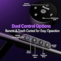 Vista 7 de Quntis 32.5" Architect Desk Lamps for Office Home Dorm - Eye Care 3 Light Bar 1100LM Bright, Ambient Backlight, Radar Sensor, Remote Control, 2H