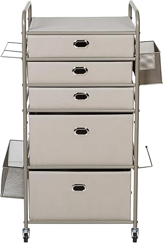 Miniatura 4 de Honey-Can-Do Carro de almacenamiento de papel de regalo con ruedas, gris CRT-09403 Taupe